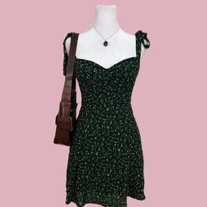 Reformation Green Floral Mini Dress